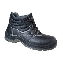 Split Embossed Leather Safety Shoes with Mesh Lining (HQ05059)